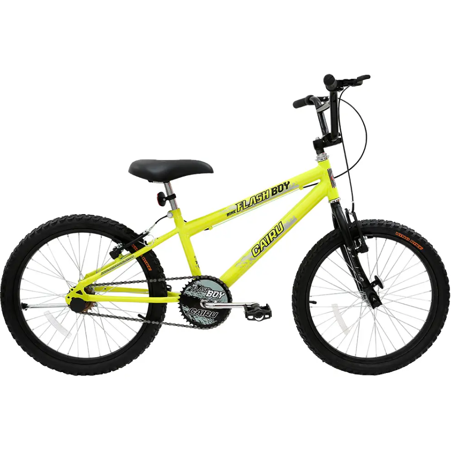 Bicicleta Infantil Aro 20 Cairu Flash Boy Freio V-Brake - Amarelo Neon